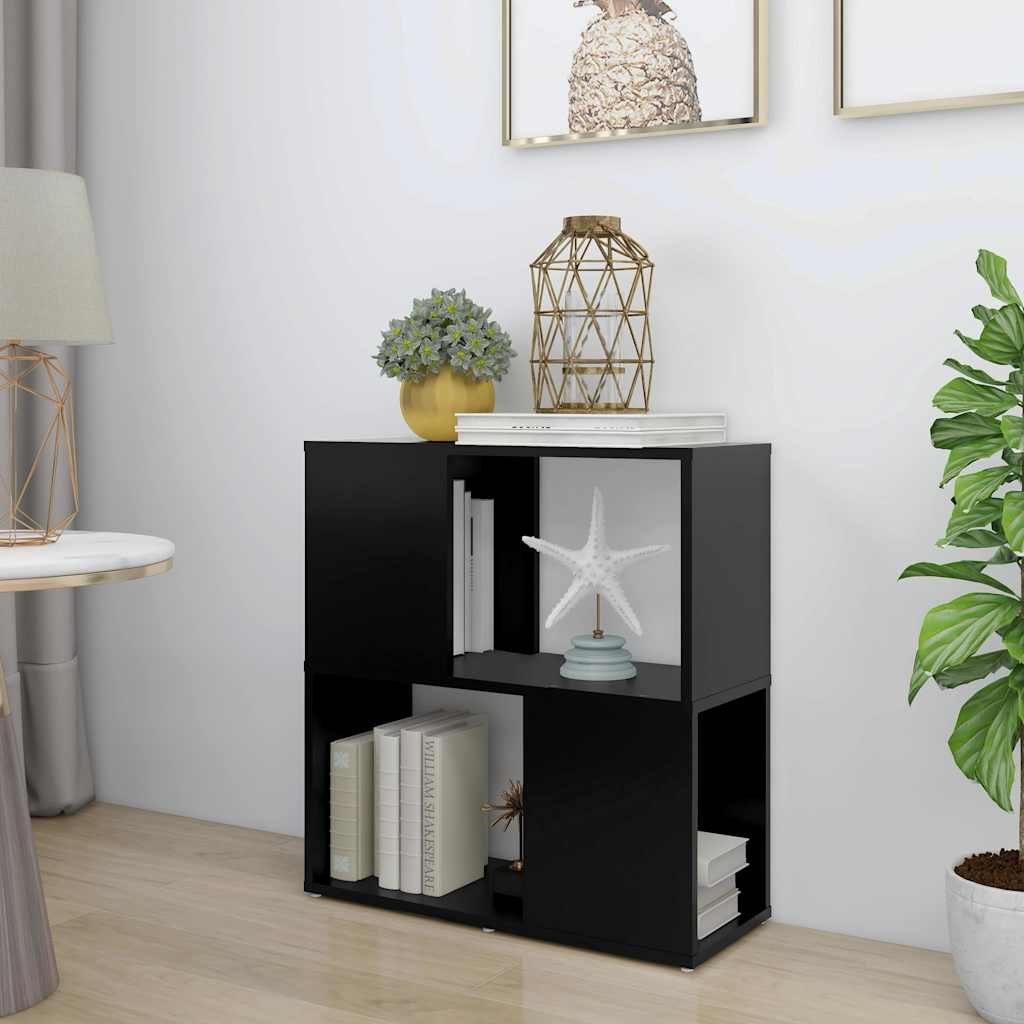 vidaXL Kirjahylly musta 60x24x63 cm tekninen puu
