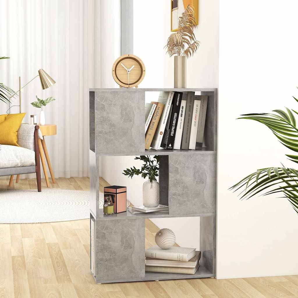 vidaXL Kirjahylly/tilanjakaja betoninharmaa 60x24x94 cm lastulevy
