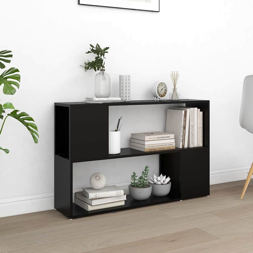vidaXL Kirjahylly musta 100x24x63 cm tekninen puu
