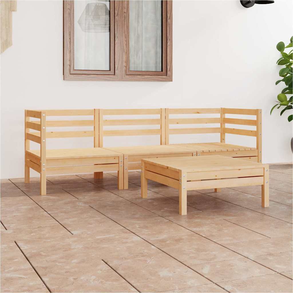 vidaXL 4-osainen Puutarhasohvasarja täysi mänty