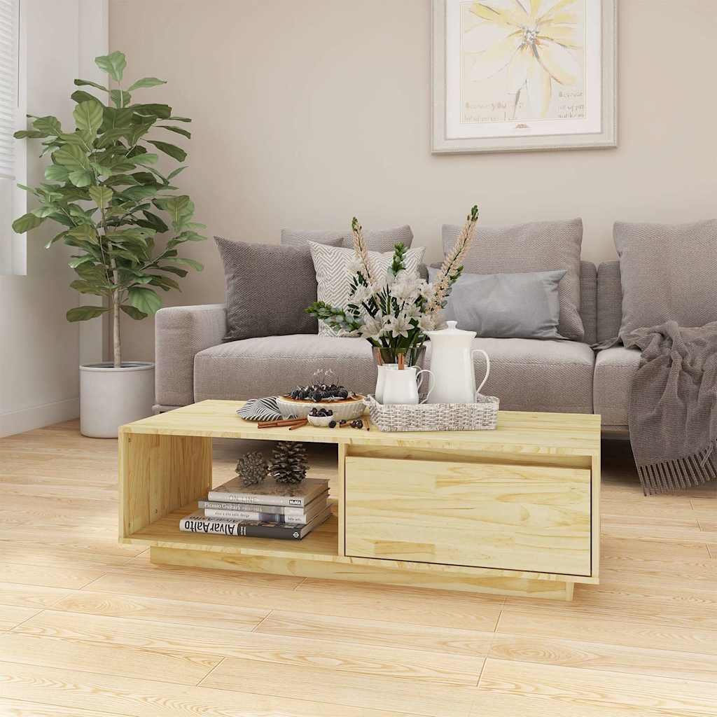 vidaXL Sohvapöytä 110x50x33,5 cm täysi mänty