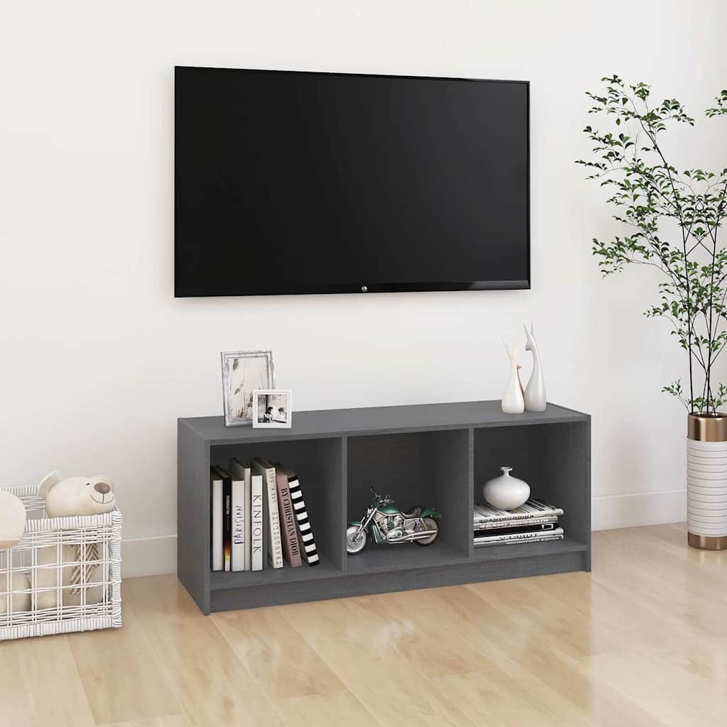 vidaXL TV-taso harmaa 104x33x41 cm täysi mänty