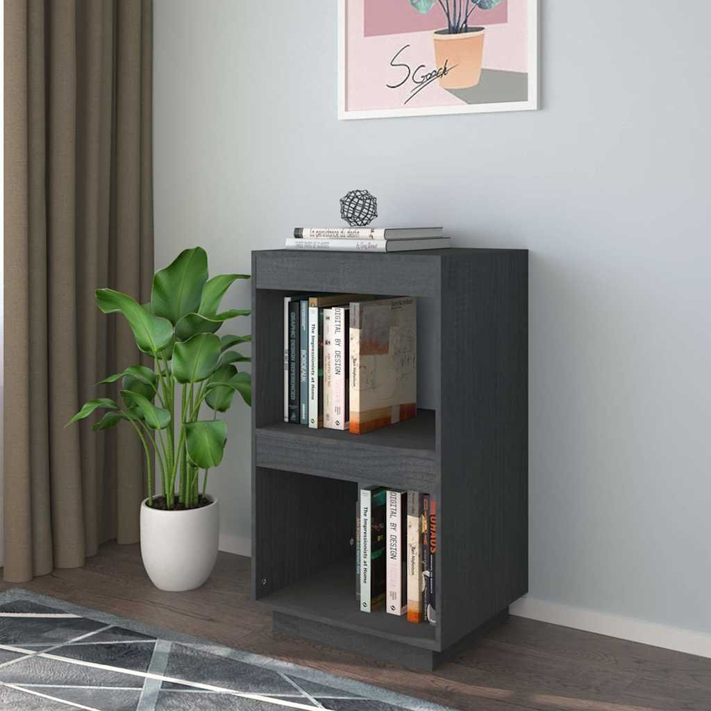 vidaXL Kirjahylly harmaa 40x35x71 cm täysi mänty