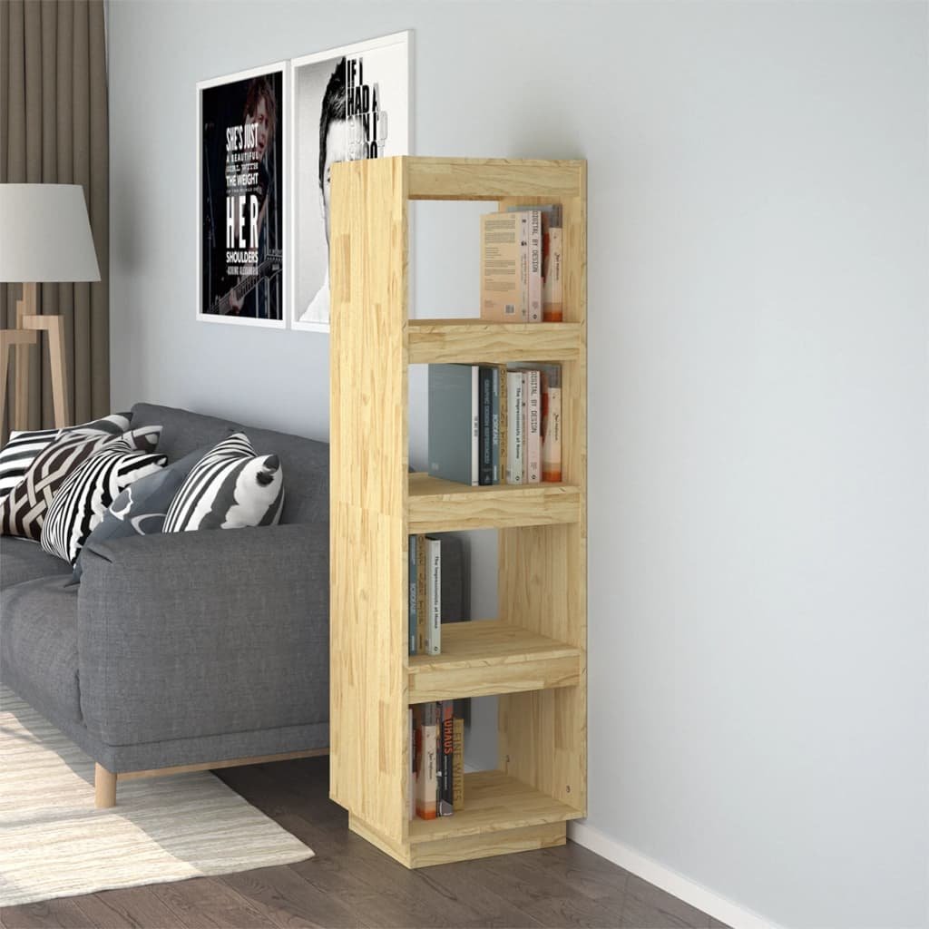 vidaXL Kirjahylly/tilanjakaja 40x35x135 cm täysi mänty