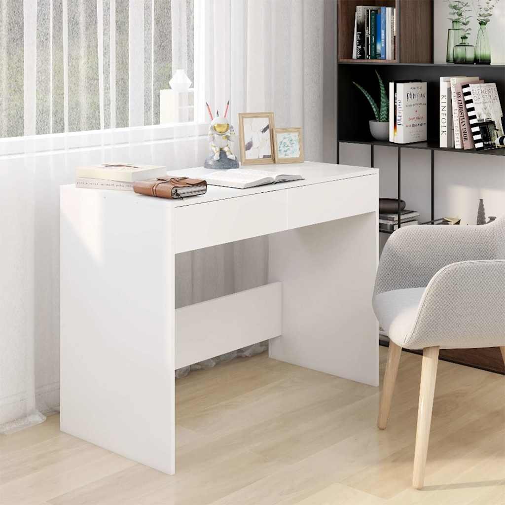 vidaXL Työpöytä valkoinen 101x50x76,5 cm tekninen puu