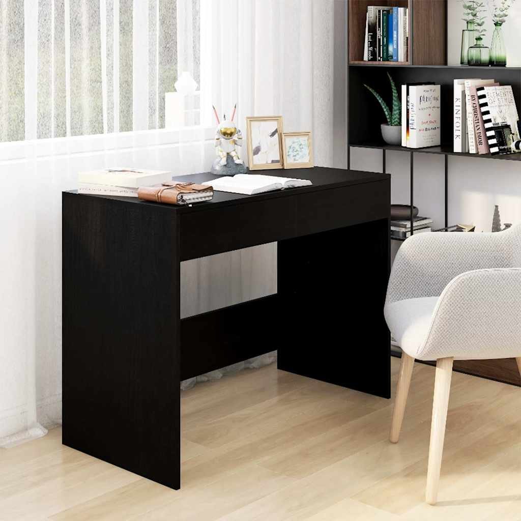 vidaXL Työpöytä musta 101x50x76,5 cm tekninen puu