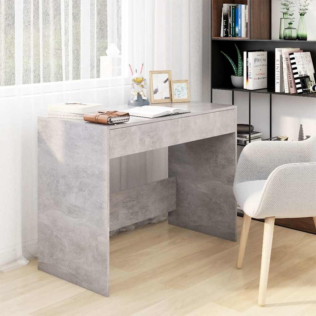 vidaXL Työpöytä betoninharmaa 101x50x76,5 cm tekninen puu