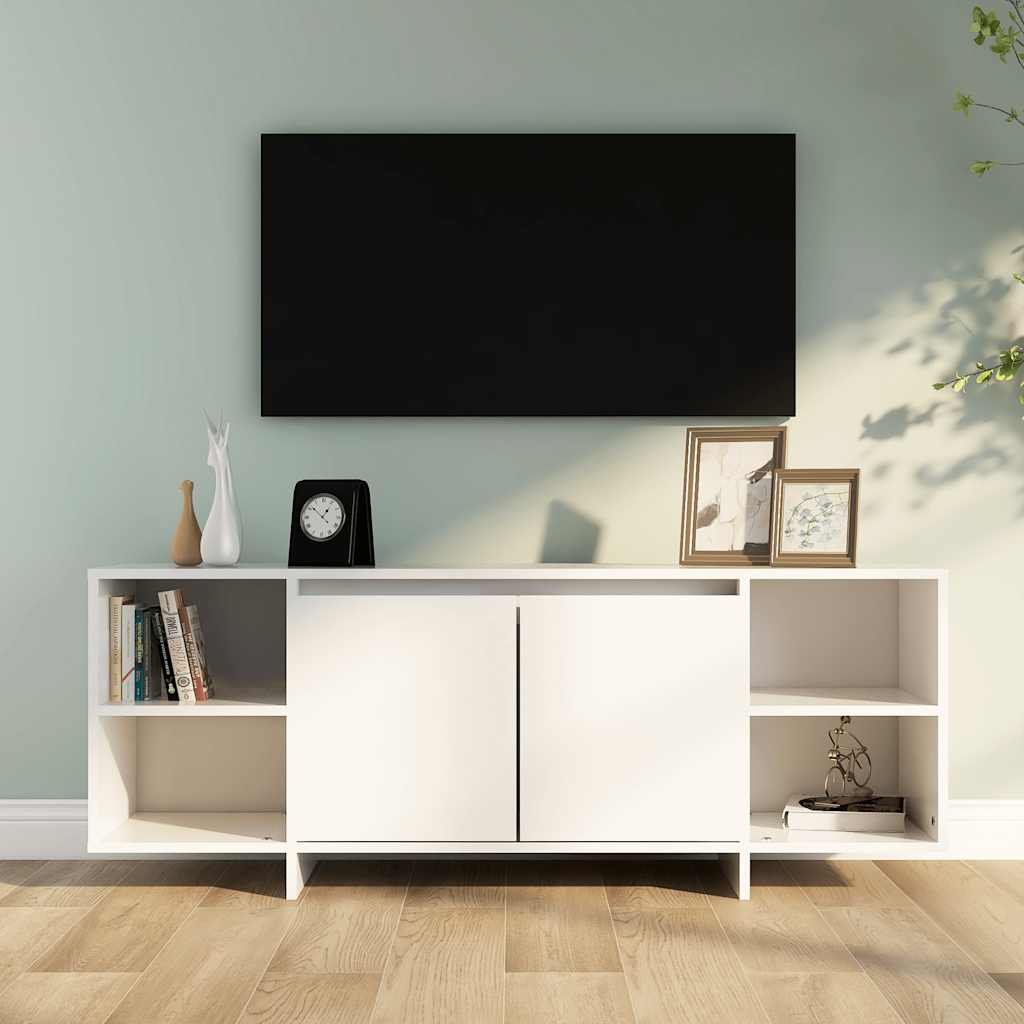 vidaXL TV-taso valkoinen 130x35x50 cm lastulevy