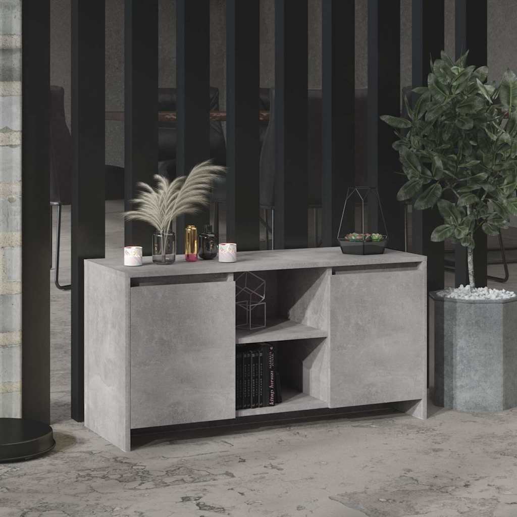 vidaXL TV-taso betoninharmaa 102x37,5x52,5 cm tekninen puu