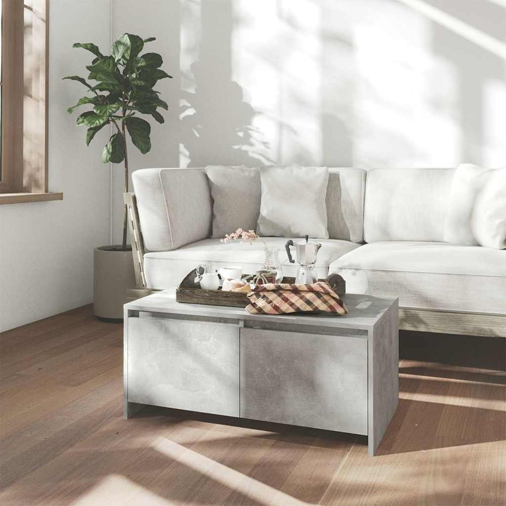 vidaXL Sohvapöytä betoninharmaa 90 x 50 x 41,5 cm tekninen puu