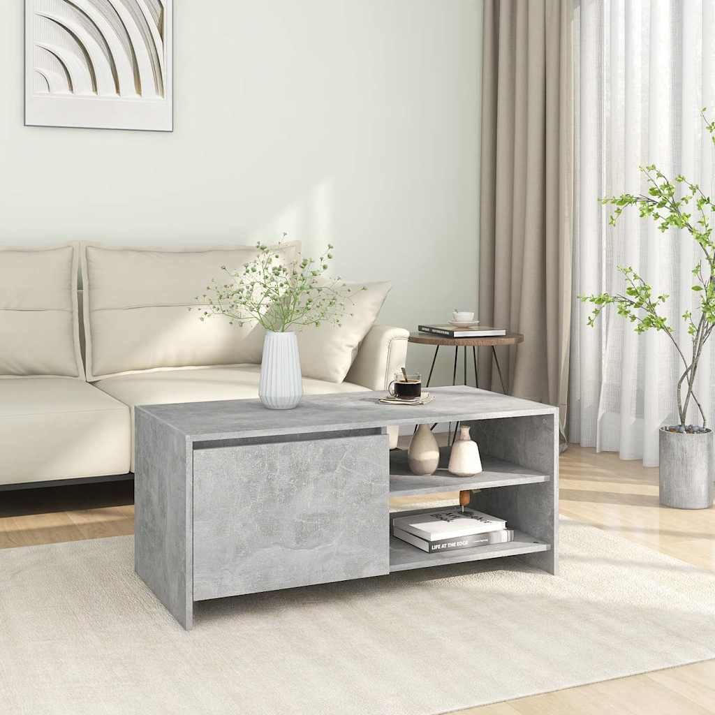 vidaXL Sohvapöytä betoninharmaa 102x50x45 cm tekninen puu