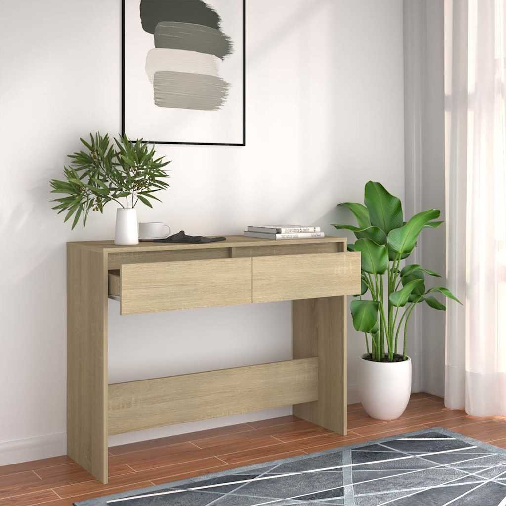 vidaXL Sohvapöytä Sonoma-tammi 100x35x76,5 cm tekninen puu