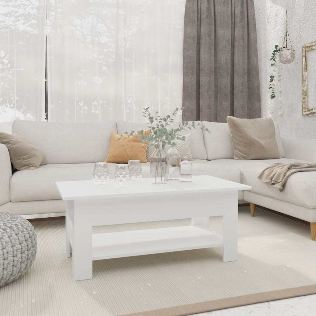 vidaXL Sohvapöytä valkoinen 102x55x42 cm lastulevy