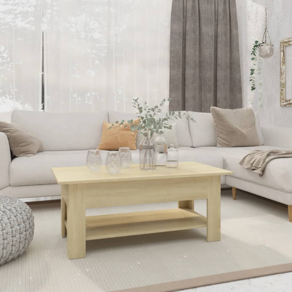 vidaXL Sohvapöytä Sonoma-tammi 102x55x42 cm tekninen puu