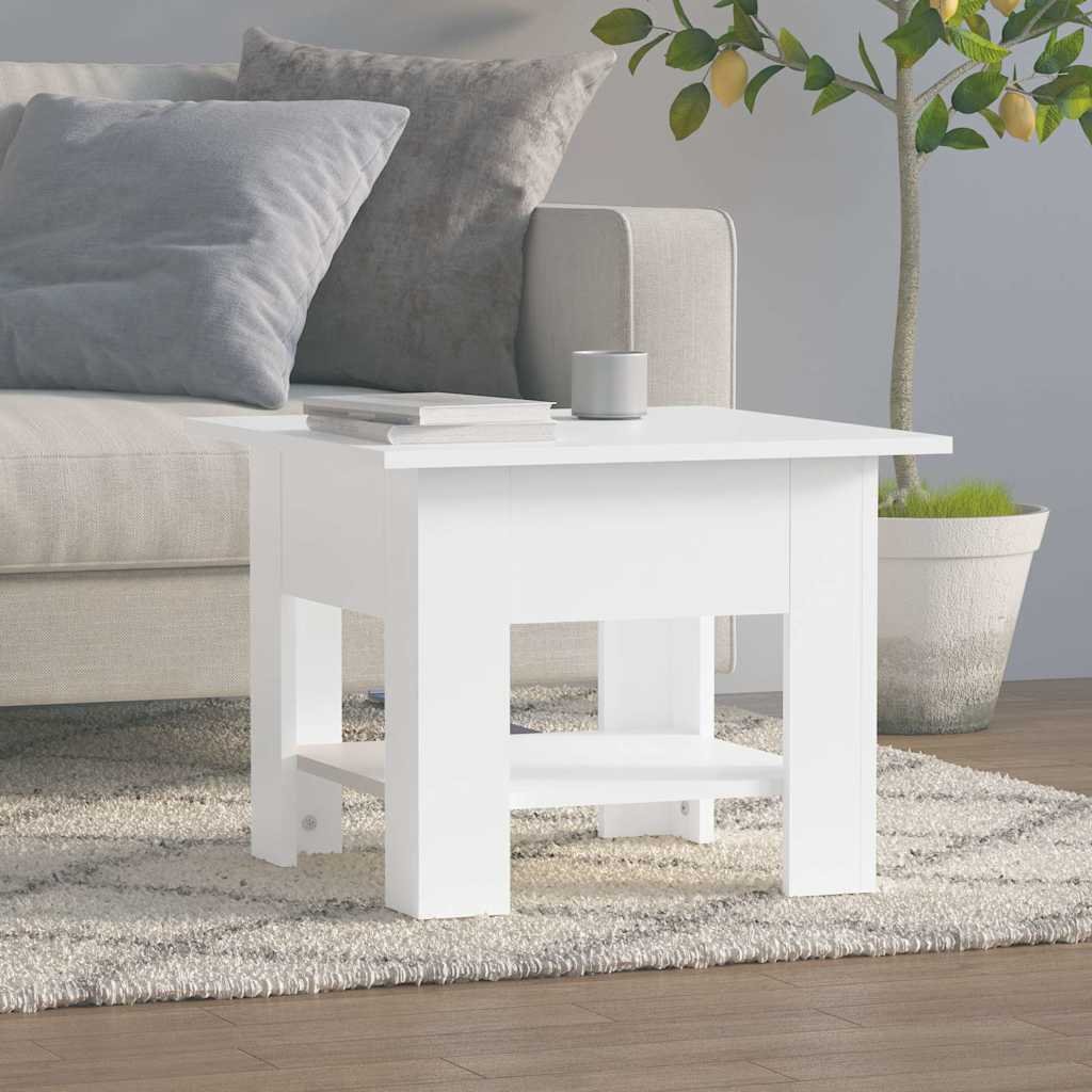 vidaXL Sohvapöytä valkoinen 55x55x42 cm tekninen puu