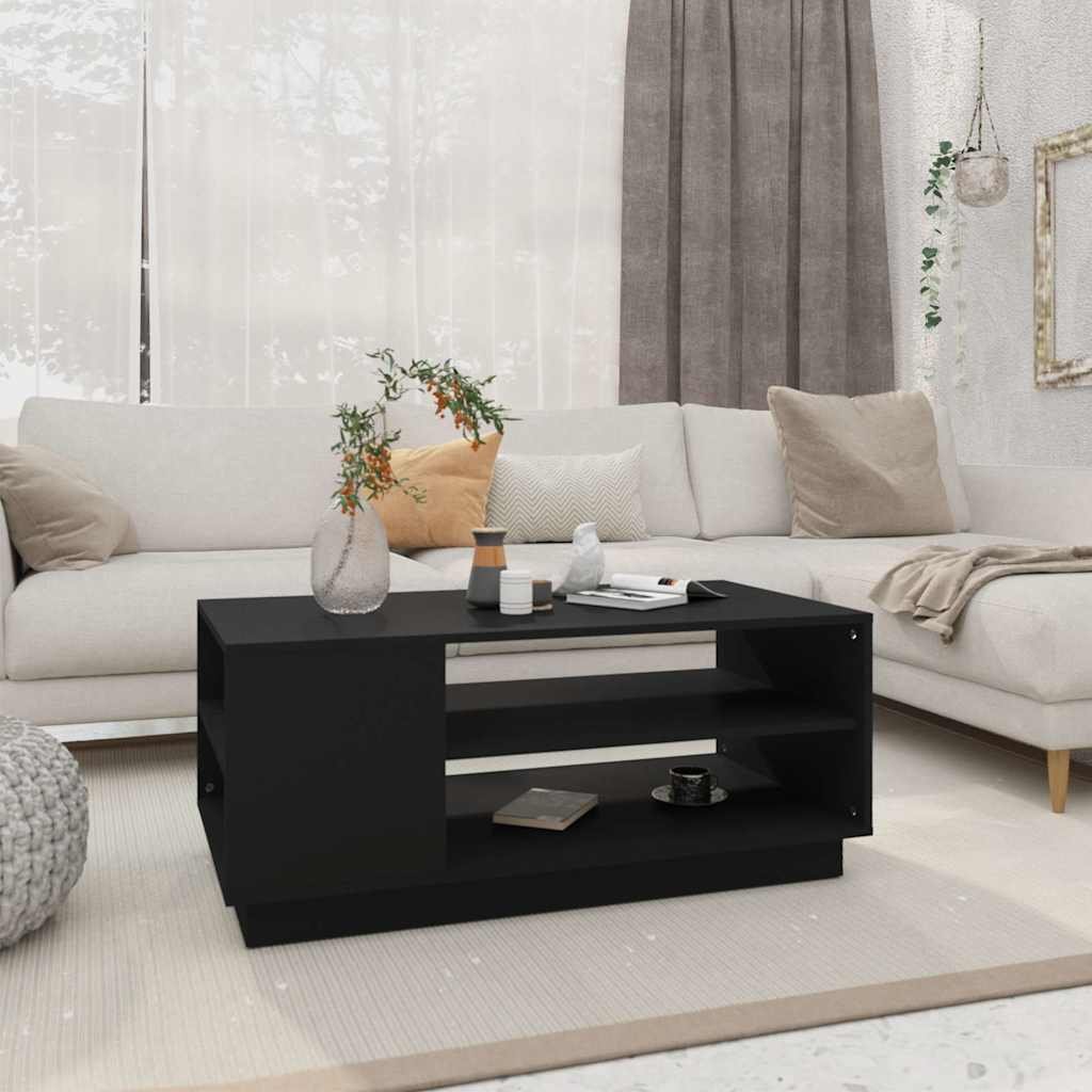 vidaXL Sohvapöytä musta 102x55x43 cm lastulevy