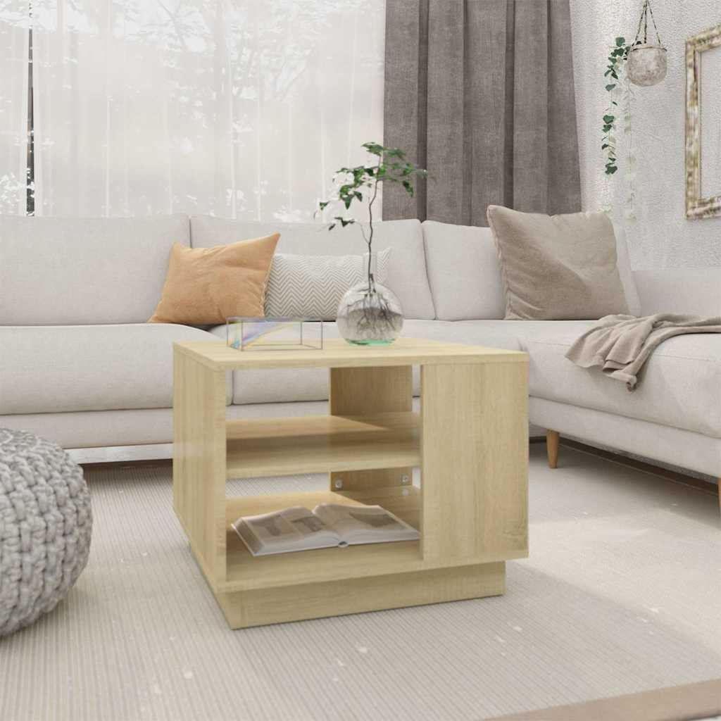 vidaXL Sohvapöytä Sonoma-tammi 55x55x43 cm tekninen puu