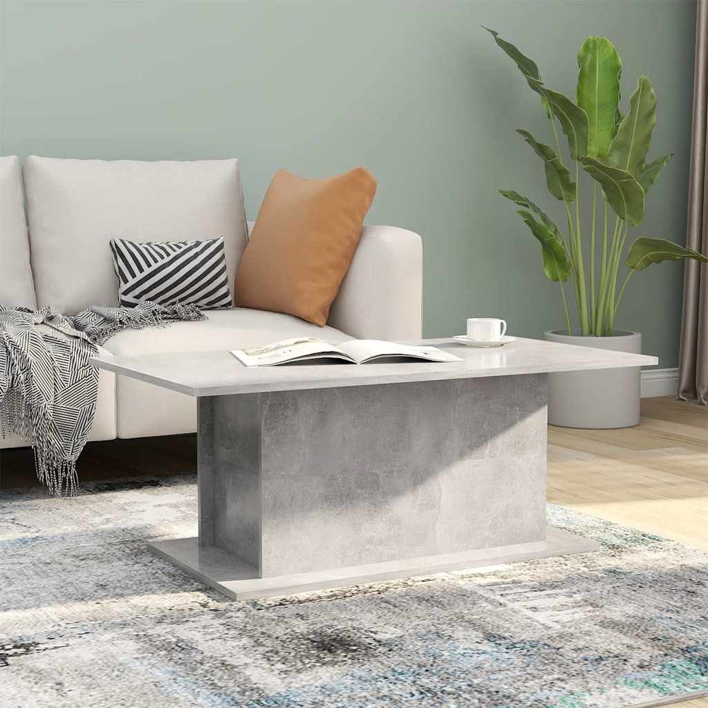 vidaXL Sohvapöytä betoninharmaa 102x55,5x40 cm lastulevy