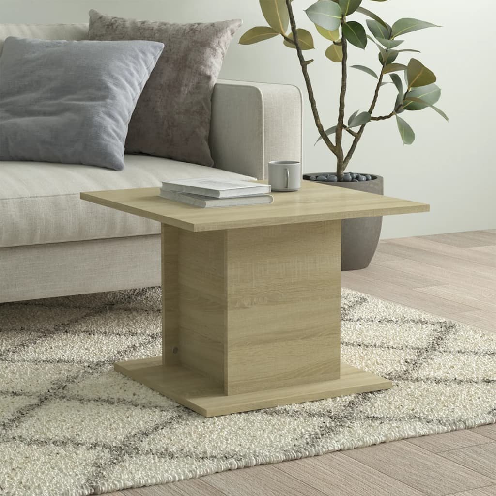 vidaXL Sohvapöytä Sonoma-tammi 55,5x55,5x40 cm tekninen puu