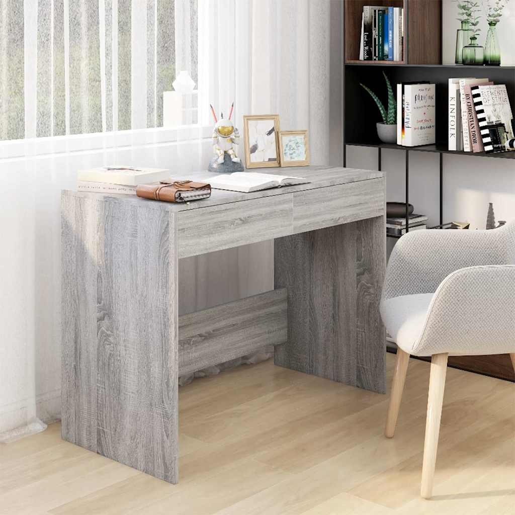 vidaXL Työpöytä harmaa Sonoma 101x50x76,5 cm tekninen puu