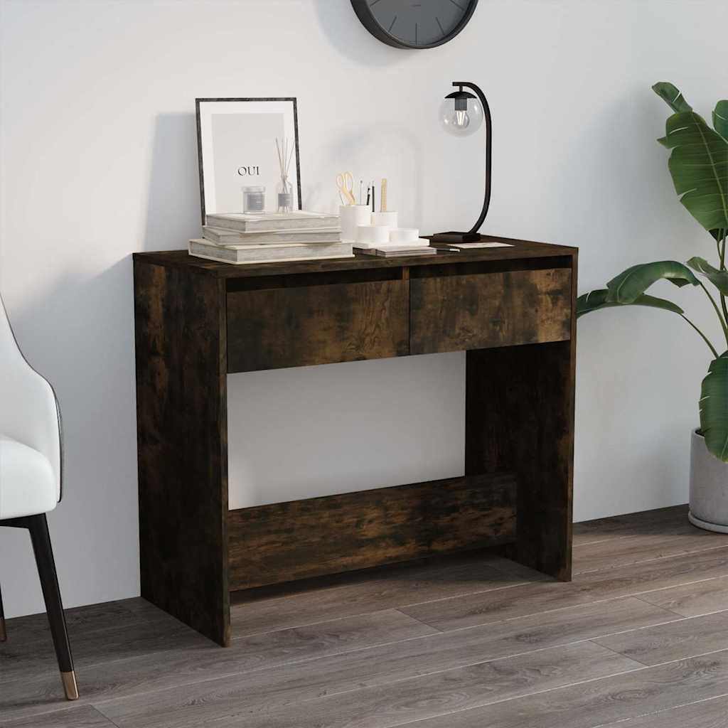 vidaXL Konsolipöytä savutammi 89x41x76,5 cm lastulevy