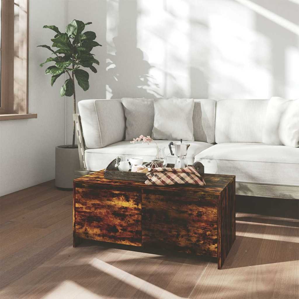 vidaXL Sohvapöytä savutammi 90x50x41,5 cm tekninen puu