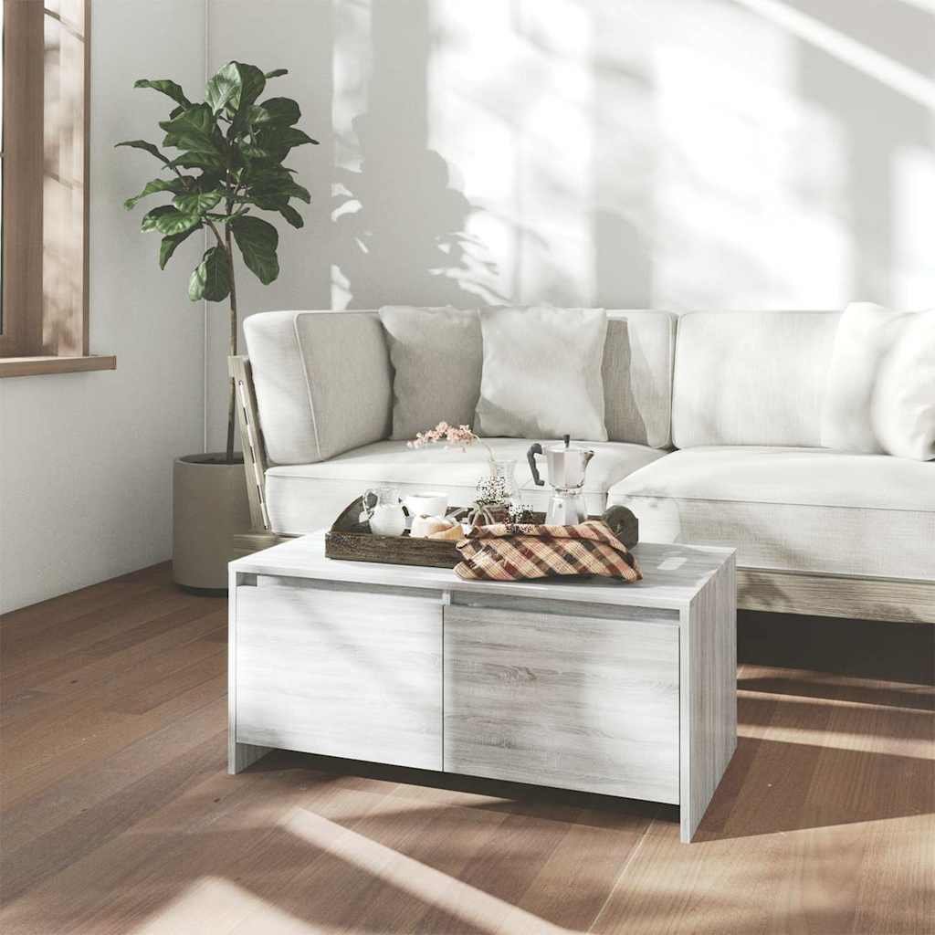 vidaXL Sohvapöytä harmaa Sonoma 90x50x41,5 cm tekninen puu