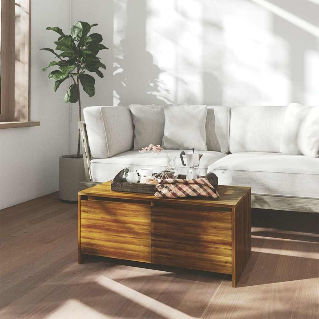 vidaXL Sohvapöytä ruskea tammi 90x50x41,5 cm tekninen puu