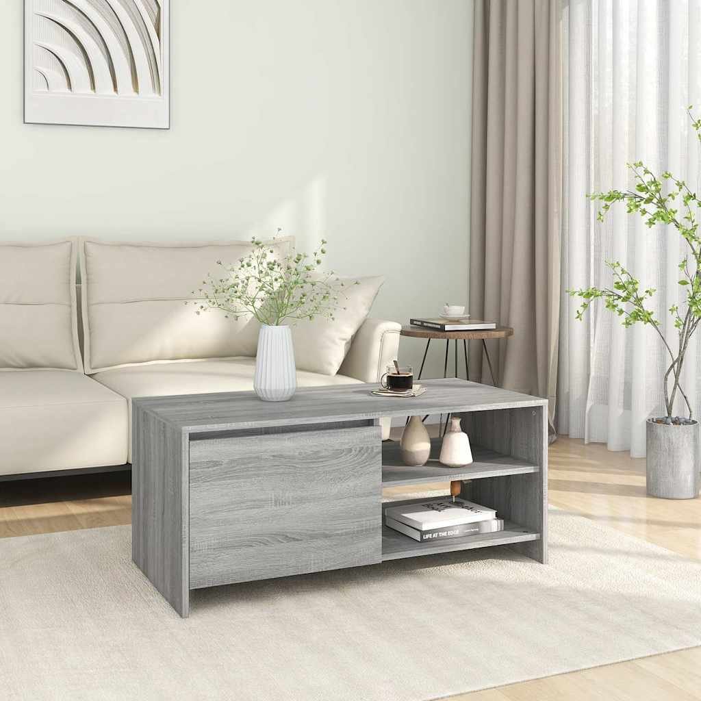 vidaXL Sohvapöytä harmaa Sonoma 102x50x45 cm tekninen puu
