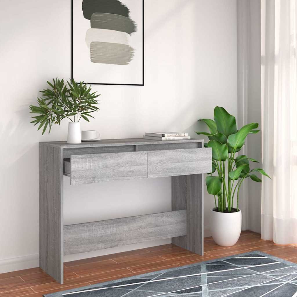 vidaXL Konsolipöytä harmaa Sonoma 100x35x76,5 cm tekninen puu