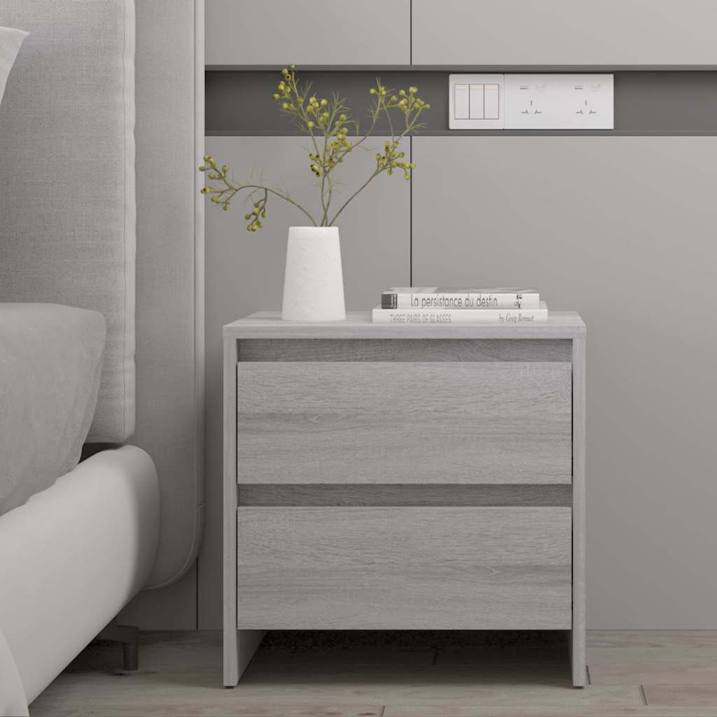 vidaXL Yöpöytä harmaa Sonoma 45x34,5x44,5 cm lastulevy