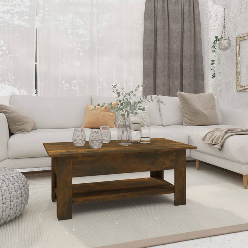 vidaXL Sohvapöytä savutammi 102x55x42 cm tekninen puu
