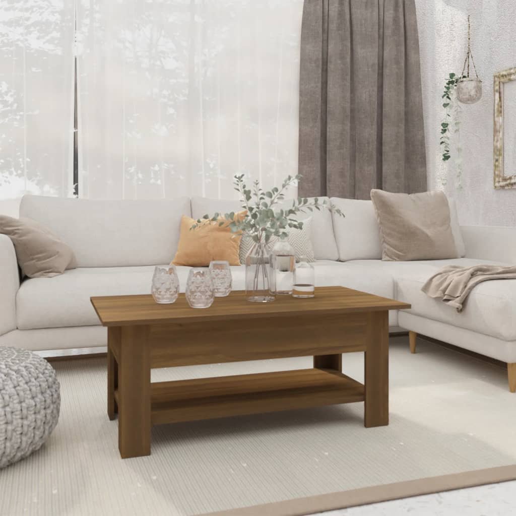 vidaXL Sohvapöytä ruskea tammi 102x55x42 cm tekninen puu
