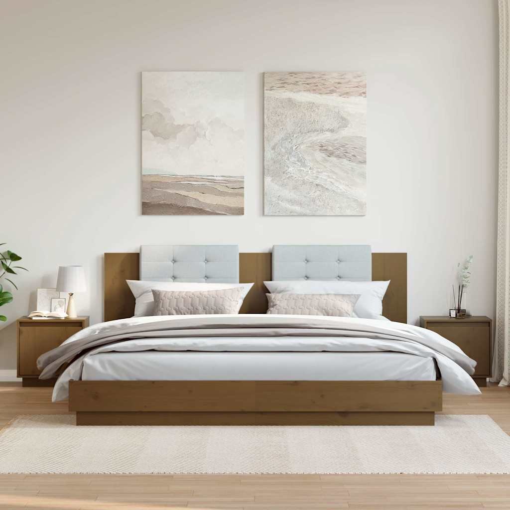 vidaXL Yöpöydät 2 kpl hunajanruskea 40x30x40 cm täysi mänty