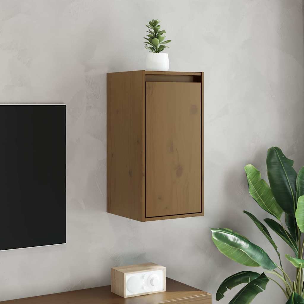 vidaXL Seinäkaappi hunajanruskea 30x30x60 cm täysi mänty