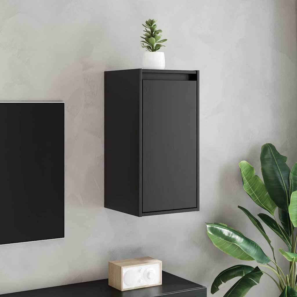 vidaXL Seinäkaapit 2 kpl musta 30x30x60 cm täysi mänty
