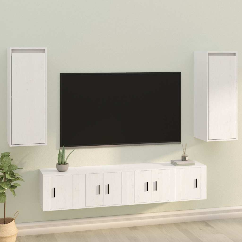 vidaXL Seinäkaapit 2 kpl valkoinen 30x30x80 cm täysi mänty