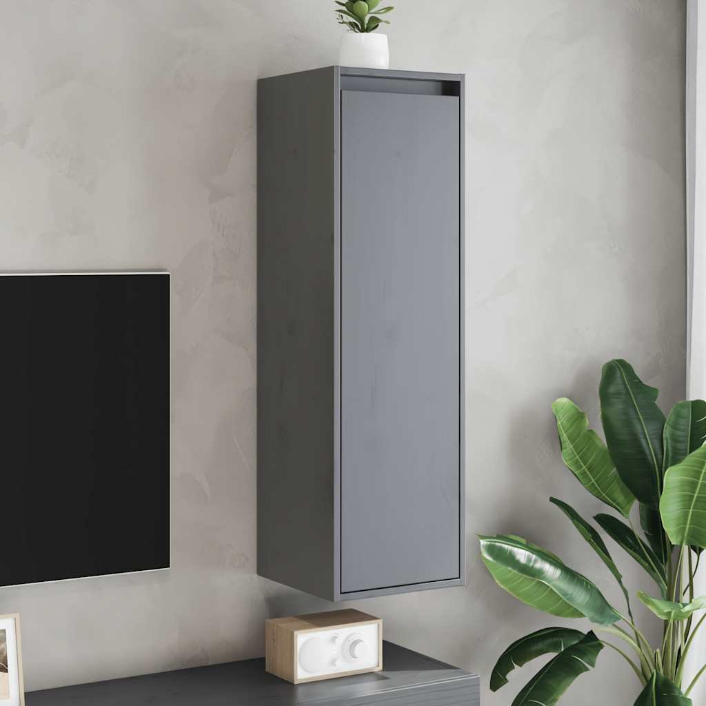 vidaXL Seinäkaapit 2 kpl harmaa 30x30x100 cm täysi mänty