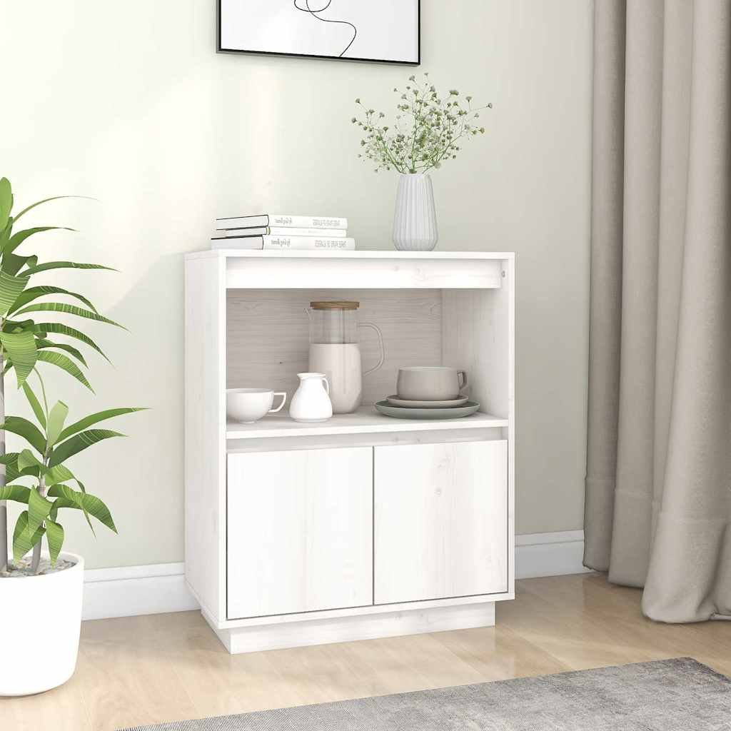 vidaXL Senkki valkoinen 60x34x75 cm täysi mänty