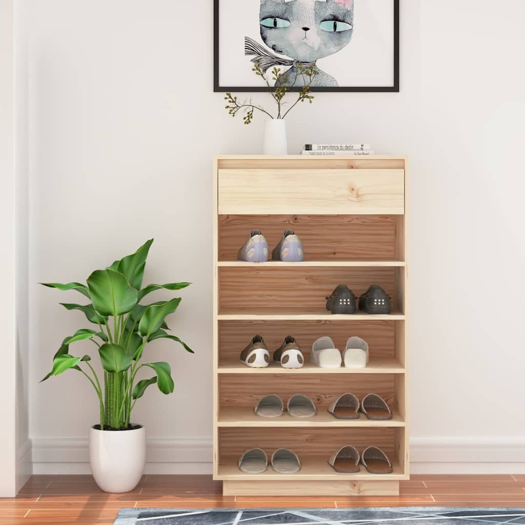 vidaXL Kenkäkaappi 60x34x105 cm täysi mänty