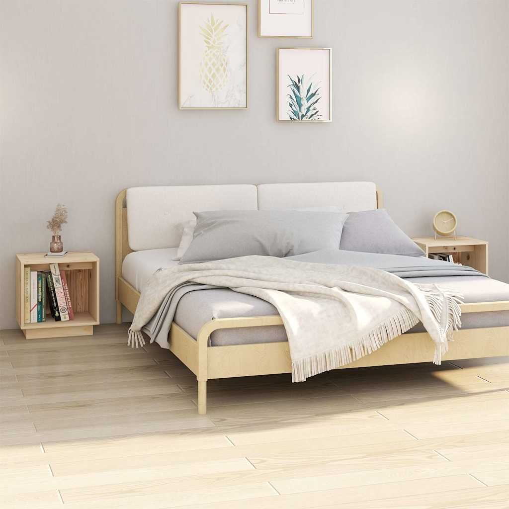 vidaXL Yöpöydät 2 kpl 40x30x40 cm täysi mänty