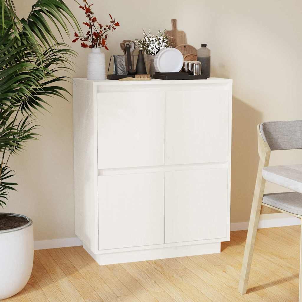 vidaXL Senkki valkoinen 60x34x75 cm täysi mänty
