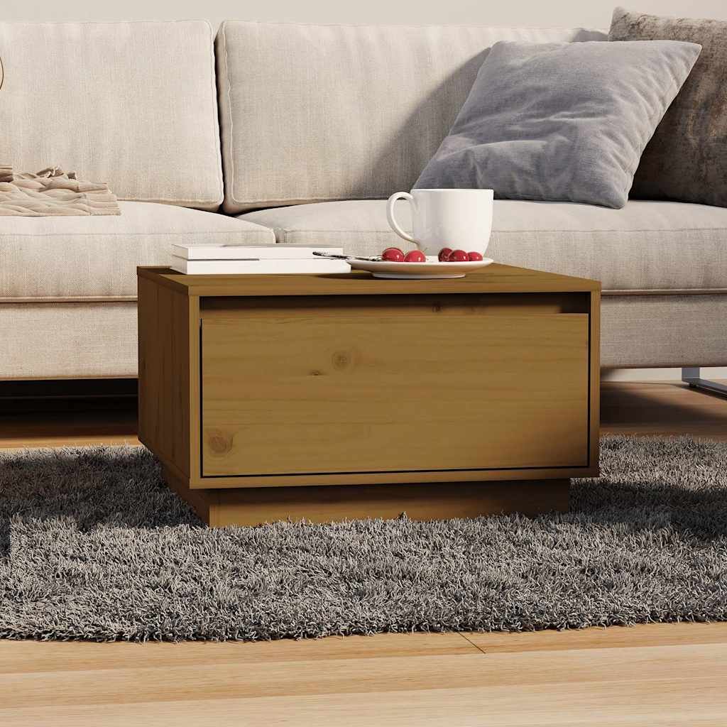 vidaXL Sohvapöytä hunajanruskea 55x56x32 cm täysi mänty
