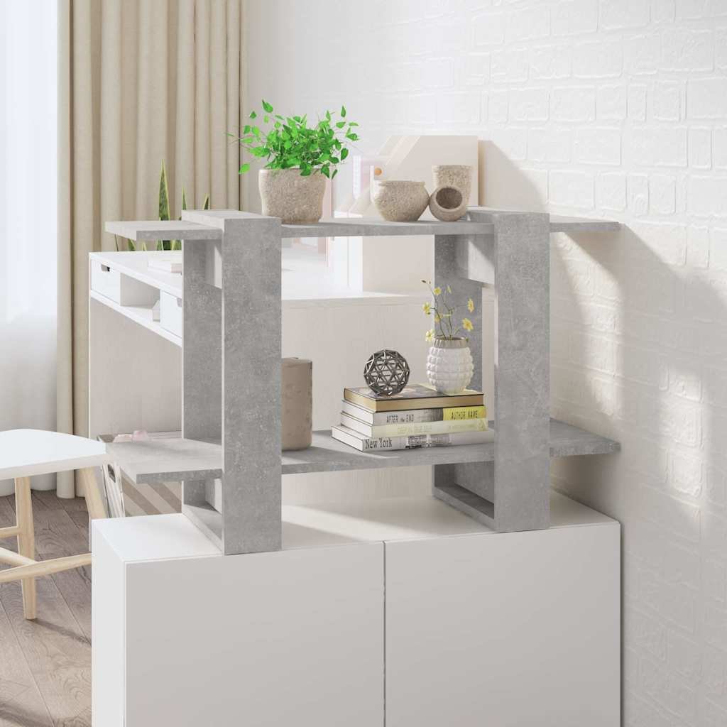 vidaXL Kirjahylly/tilanjakaja betoninharmaa 80x30x51 cm