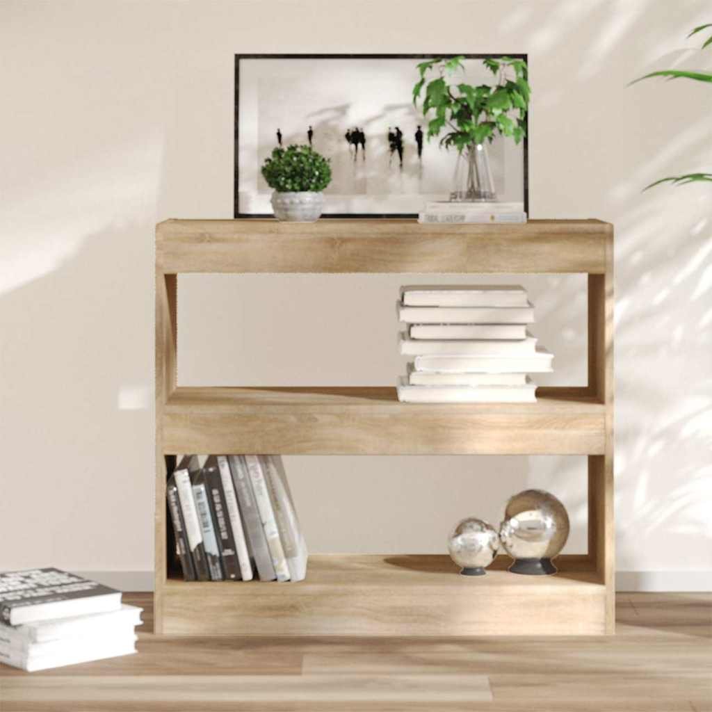 vidaXL Kirjahylly/tilanjakaja Sonoma-tammi 80x30x72 cm