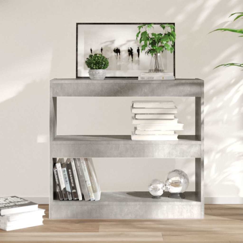 vidaXL Kirjahylly/tilanjakaja betoninharmaa 80x30x72 cm