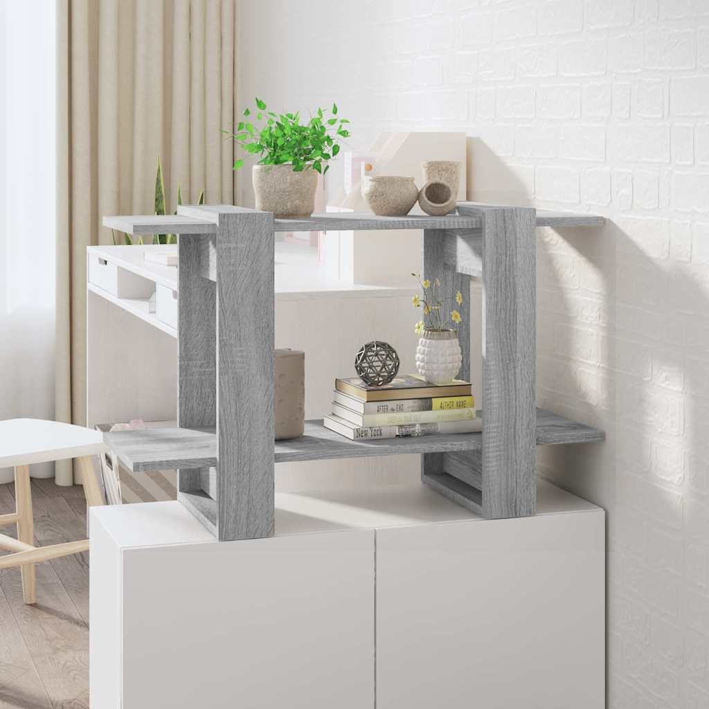 vidaXL Kirjahylly/tilanjakaja harmaa Sonoma 80x30x51 cm