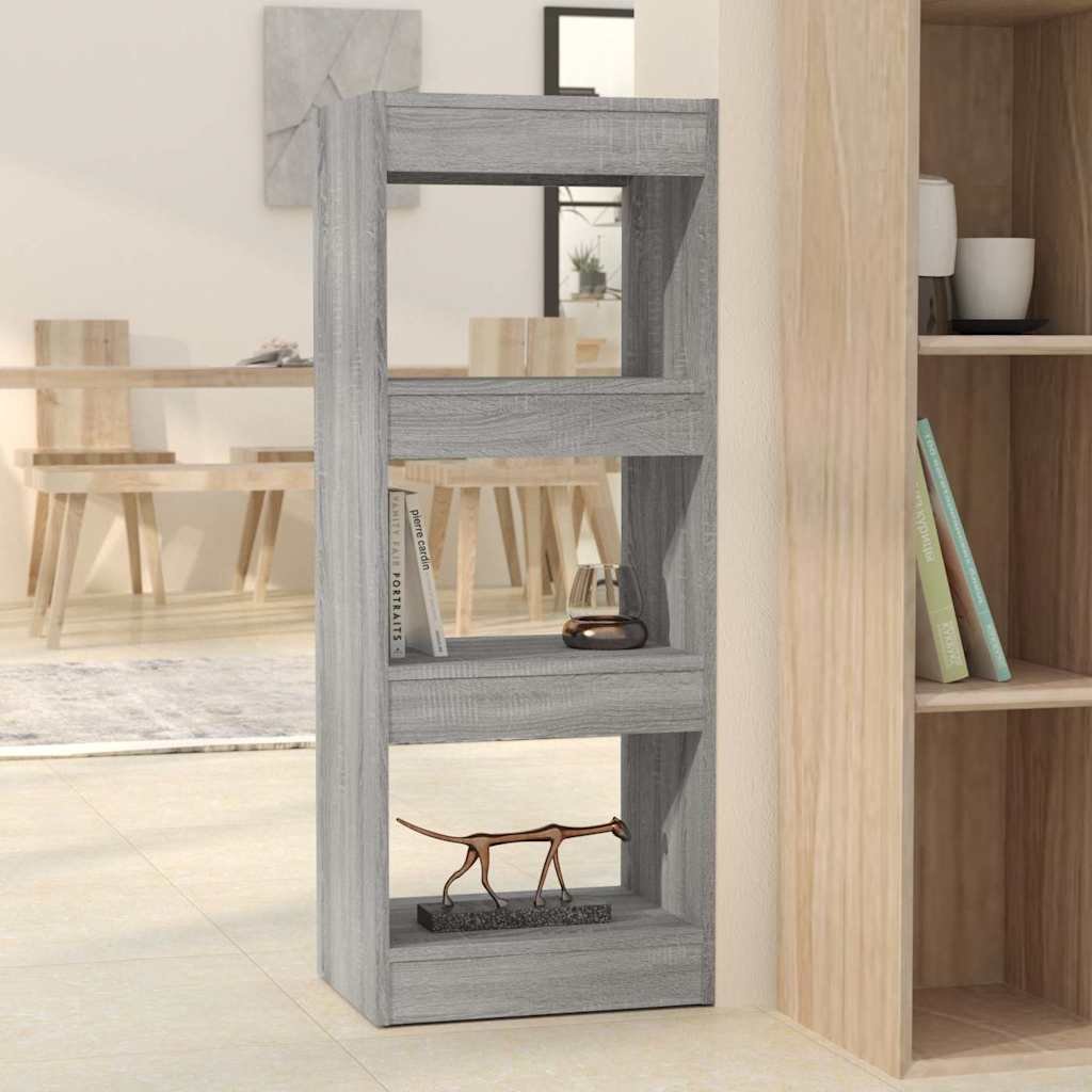 vidaXL Kirjahylly/tilanjakaja harmaa Sonoma 40x30x103 cm lastulevy