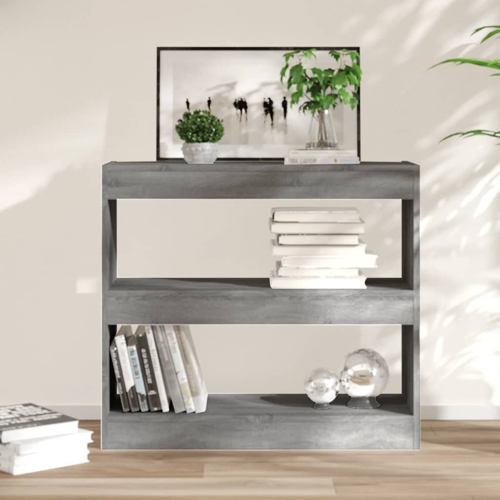 vidaXL Kirjahylly/tilanjakaja harmaa Sonoma 80x30x72 cm