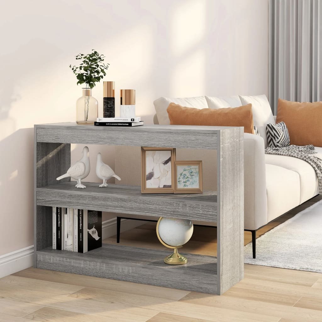 vidaXL Kirjahylly/tilanjakaja harmaa Sonoma 100x30x72 cm